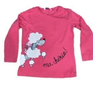 Girls Mayoral Pink Long Sleeve Dog T-Shirt 3-4Y